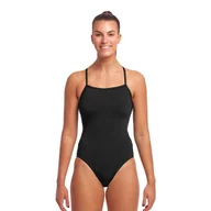 Stroje kąpielowe - FUNKITA Strój kąpielowy damski jednoczęściowy SINGLE STRAP ONE PIECE black - miniaturka - grafika 1