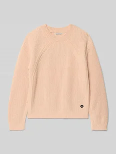 Sweter z dzianiny z prążkowanymi wykończeniami - Swetry dla dziewczynek - miniaturka - grafika 1