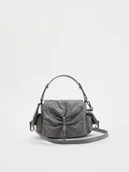 Torebki damskie - Reserved - Torebka z marszczeniem - ciemnoszary - miniaturka - grafika 1