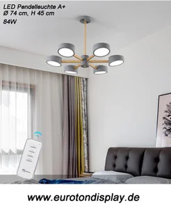 Lampa sufitowa LED 9013D-6-G Szara z pilotem Regulacja barwy światła Akrylowy klosz A+ Lampa do salonu LED - Oprawy, klosze i abażury - miniaturka - grafika 1
