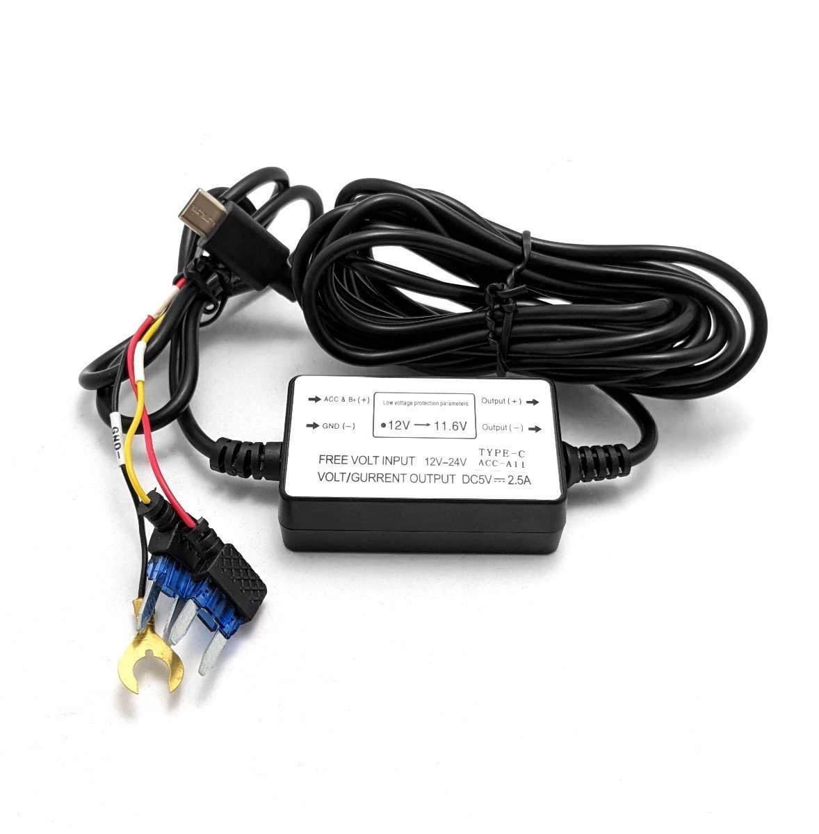 Przetwornica samochodowa KIT 12/24V 5V 2.5A USB-C 5904553906756