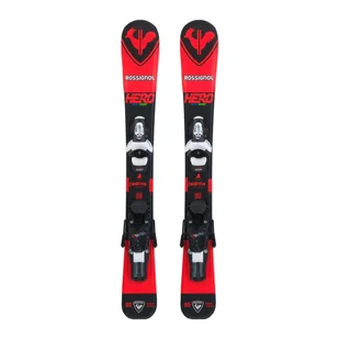 Narty zjazdowe dziecięce Rossignol HERO PRO + Team 4 GW Black Bulk czarne RALWE01 80 cm - Narty - miniaturka - grafika 1