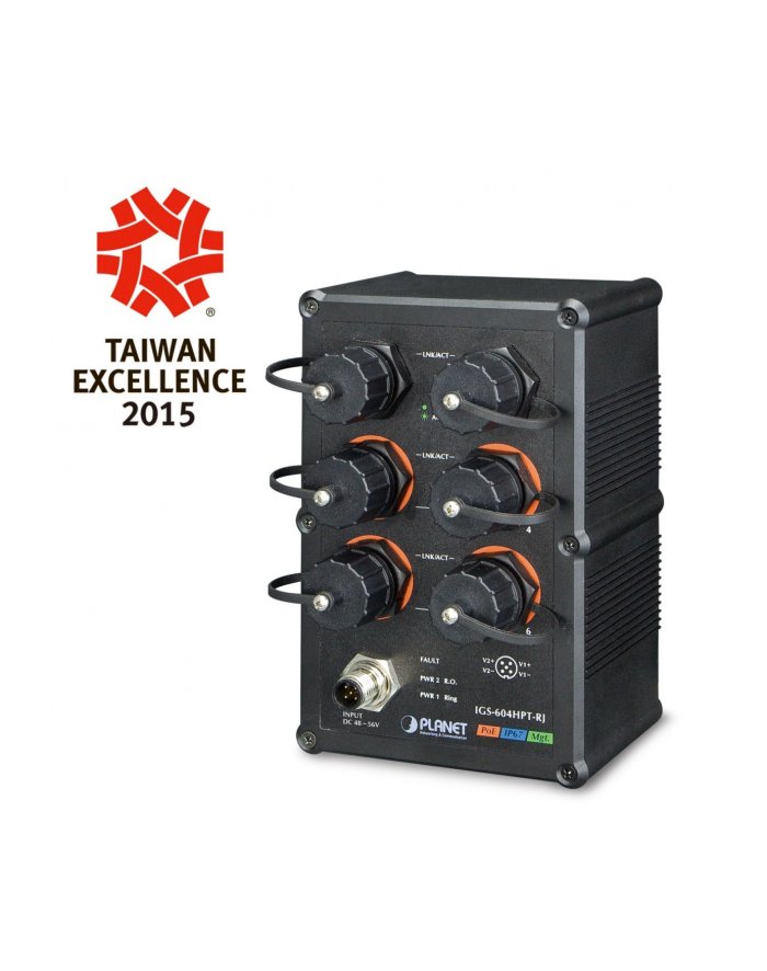 Switch Planet IGS-604HPT-RJ L3 IP67 4xPoE 2xGeth PoE