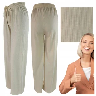 Damskie Spodnie Kuloty Szerokie Długie Wygodne Eleganckie Wiskoza S/M - Spodnie damskie - miniaturka - grafika 1