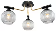 Lampy sufitowe - MLAMP LAMPA sufitowa ELM2207/3 BL TR MLAMP metalowa OPRAWA modernistyczna czarna złota ELM2207/3 BL TR - miniaturka - grafika 1