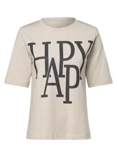 Franco Callegari - T-shirt damski, beżowy|szary - Koszulki i topy damskie - miniaturka - grafika 1