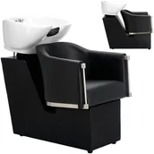 Myjki fryzjerskie - Myjnia myjka fryzjerska barberska Lincoln do salonu fryzjerskiego barberskiego ruchoma ceramiczna misa armatura bateria słuchawka - miniaturka - grafika 1