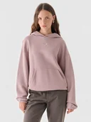 Bluzy damskie - Damska bluza dresowa nierozpinana z kapturem Outhorn OTHWAW24TSWSF1919 - różowa - miniaturka - grafika 1