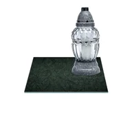 Lampiony i znicze - SZKLANA PODSTAWKA POD ZNICZE Z DEDYKACJĄ 30x30cm Zieleń 37f - miniaturka - grafika 1