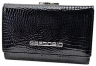 Portfele - Portfel Damski Skórzany GREGORIO 12 cm Klamra Skóra Naturalna Lakierowana GF-117 CZARNY RFID 12 x 8.5 x 2.5 [cm] - miniaturka - grafika 1