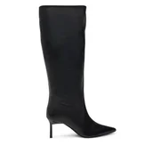 Kozaki damskie - Kozaki Calvin Klein Heel Knee Boot 70 Lth HW0HW02162 Czarny - miniaturka - grafika 1