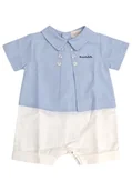 Kombinezony dla dzieci - Nanan - Pagliaccetto+t-shirt Bia/azzurro E25137 - miniaturka - grafika 1