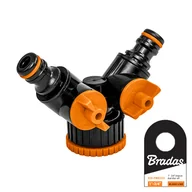 Inne akcesoria do nawadniania - Trójnik z dwoma zaworami GW 1" / 3/4" BLACK LINE - miniaturka - grafika 1