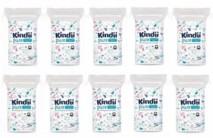 Płatki dla niemowląt kosmetyczne Cleanic Kindii Baby Sensitive (60 sztuk) x 10 opakowań - Waciki, płatki i patyczki kosmetyczne - miniaturka - grafika 1