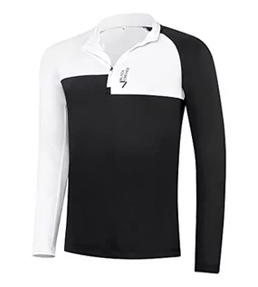Koszulki męskie - Black Crevice Męska koszulka funkcyjna z zamkiem błyskawicznym, biała/czarna, 3XL - grafika 1