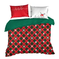 Pościel - Pościel świąteczna 220x200 Karmen kratka czerwona zielona Św 23 - miniaturka - grafika 1