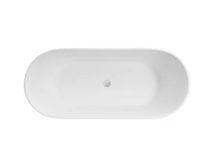 Besco Moya wanna wolnostojąca 160x68 cm owalna biały mat/czarny #WMMB-160MKB - Wanny - miniaturka - grafika 3