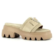 Klapki i japonki damskie - Beżowe klapki na platformie CARINII - Carinii - miniaturka - grafika 1