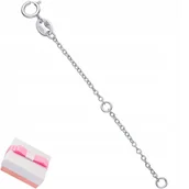 Biżuteria dla dzieci - SREBRNA PRZEDŁUŻKA DO NASZYJNIKÓW RODOWANA ŁAŃCUSZEK SREBRO 925 - miniaturka - grafika 1