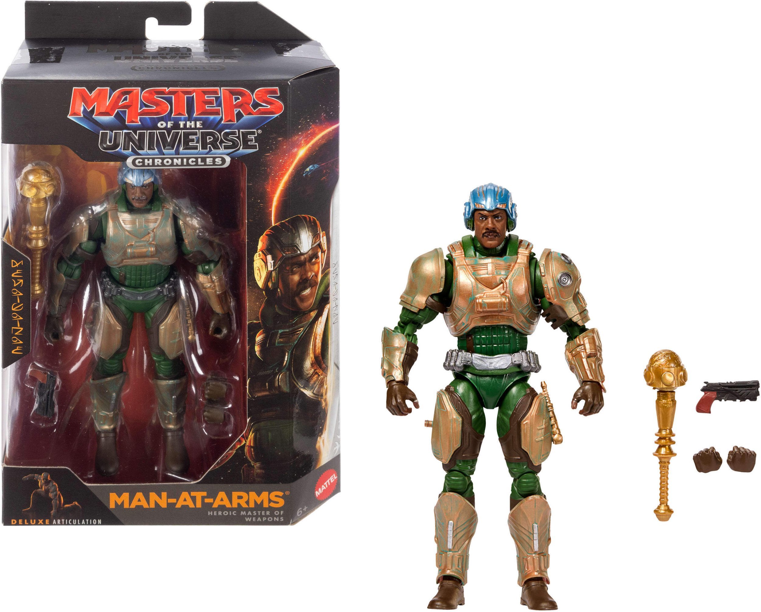 Figurka Mattel He-Man Masters of The Universe Chronicles Wojownik Man-at-Arms 17 cm i akcesoria JKJ25
