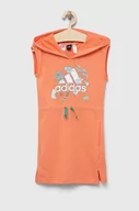 Sukienki i spódniczki dla dziewczynek - adidas sukienka dziecięca G SUM kolor pomarańczowy mini prosta - miniaturka - grafika 1