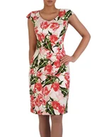 Sukienki - Prosta sukienka w kolorowe kwiaty 15817, modna kreacja bez rękawów - ModBiS - miniaturka - grafika 1