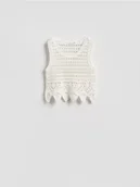 Bluzki damskie - Reserved - Szydełkowany top - biały - miniaturka - grafika 1