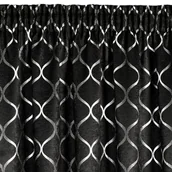 Zasłony - Zasłona EUROFIRANY Mili 140 x 270 cm Czarno-srebrny - miniaturka - grafika 1