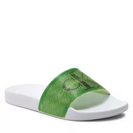 Klapki i japonki damskie - Klapki Calvin Klein Jeans Slide Lenticular Ml Wn YW0YW01403 Bright White/Icicle/Classic Green 02J - miniaturka - grafika 1
