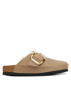 Birkenstock Klapki Boston Big Buckle Shearling 1030444 Brązowy - Klapki i japonki damskie - miniaturka - grafika 1