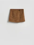 Spódnice - Reserved - Spódnica mini z imitacji zamszu - brązowy - miniaturka - grafika 1