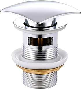 Mexen korek klik-klak kwadratowy z przelewem, chrom - 79926-00 - Syfony - miniaturka - grafika 1