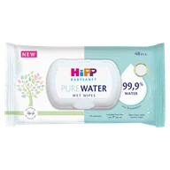 Chusteczki nawilżane - HiPP Babysanft Pure Water, chusteczki nawilżane, 99,9% wody, 48 sztuk - miniaturka - grafika 1