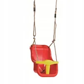 Place zabaw - Małpiszon, huśtawka kubełkowa, czerwona - miniaturka - grafika 1