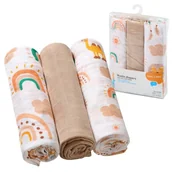 Pieluchy - Babyono Pieluszki Muślinowe Super Miękkie Bawełniane 3 szt. 3-Pak Tęcza - miniaturka - grafika 1