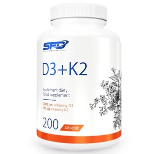 SFD NUTRITION D3 + K2 200tab - Witaminy i minerały dla sportowców - miniaturka - grafika 1