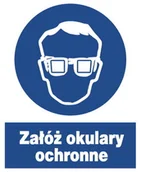 Okulary ochronne - ZNO-2  - ZNAK BHP nakazu - załóż okulary ochronne - miniaturka - grafika 1
