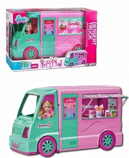 Auto Food Truck Z Słodyczami Z Lalką Otwierane Drzwi Zestaw Z Akcesoriami