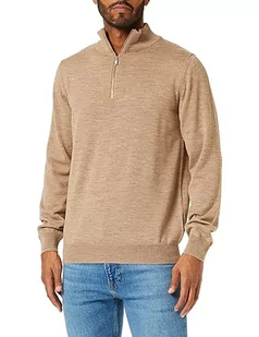 Seidensticker sweter męski merino z zamkiem błyskawicznym, beżowy, XL - Swetry męskie - miniaturka - grafika 1