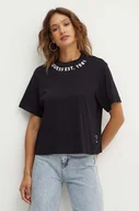 Koszulki sportowe damskie - Guess t-shirt bawełniany damski kolor czarny W4YI14 JA914 - miniaturka - grafika 1