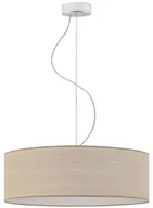Lampy sufitowe - Lampa wisząca z fornirowym abażurem w kształcie walca HAJFA ECO fi - 50 cm - kolor dąb bielony - miniaturka - grafika 1
