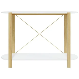 Stolik konsolowy, biały, 110x38x75 cm, materiał drewnopochodny Lumarko! - Konsole i sekretarzyki - miniaturka - grafika 6