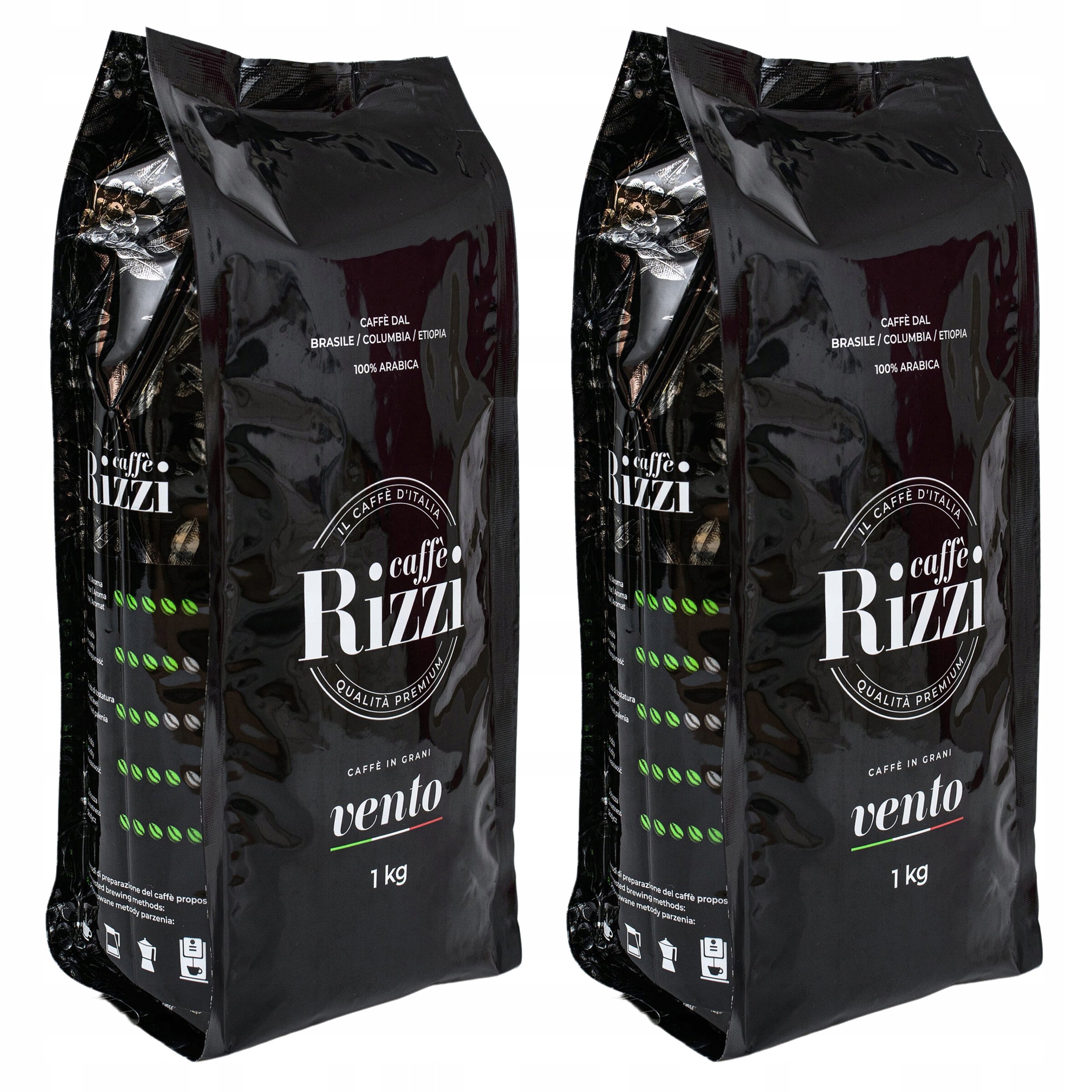 Kawa ziarnista Arabica caffe Rizzi Vento 2x 1kg