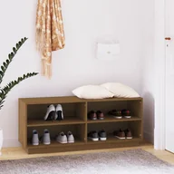 Szafki na buty - Stojak na buty miodowy brąz 110x34x45 cm lite drewno sosnowe - miniaturka - grafika 1