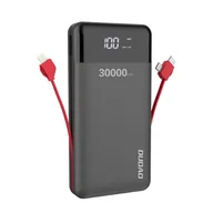 Powerbanki - Dudao K1Max Powerbank 30000mAh czarny z wbudowanymi kablami 3w1 - miniaturka - grafika 1