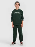 Spodnie i spodenki dla chłopców - 4F Spodnie dresowe joggery chłopięce - zielone 164 (13-14 lat) - miniaturka - grafika 1