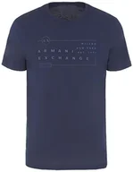 Koszulki męskie - Armani Exchange Męski t-shirt z logo Regular Fit Tonal, granatowy blezer, XL - miniaturka - grafika 1