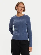 Swetry damskie - Gant Sweter 4800100 Granatowy Slim Fit - miniaturka - grafika 1
