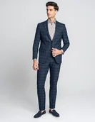 Marynarki męskie - marynarka do zestawu strano granatowy slim fit - miniaturka - grafika 1