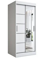 Inne meble do salonu - Biała szafa przesuwna z lustrem F2-R28 - miniaturka - grafika 1